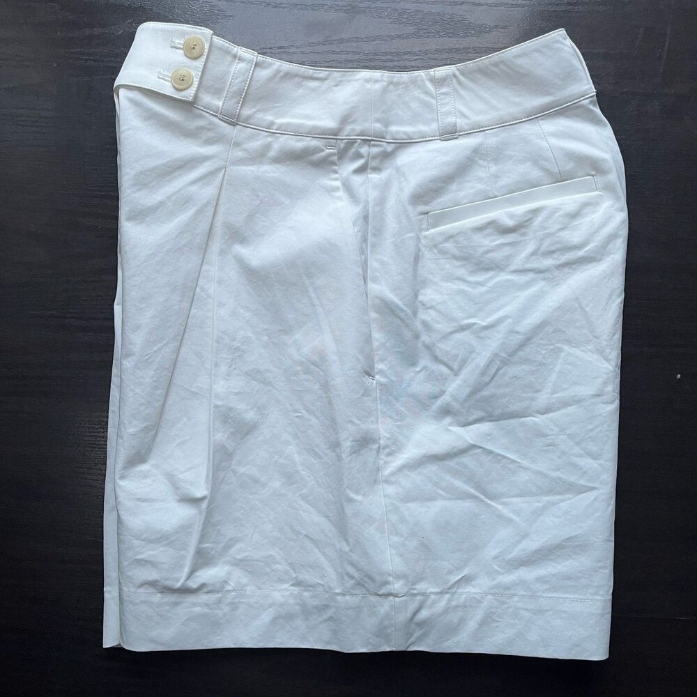 Jenni Kayne Newport Poplin Shorts White Sz 0 Cotton High Rise Pleated Wide Leg - Picture 6 of 13